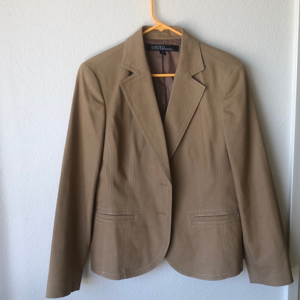 Kasper suit coat, tan, size 14